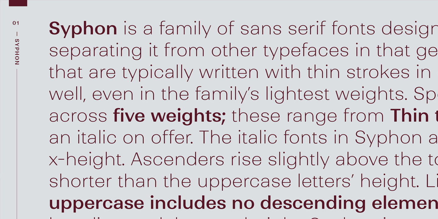 Пример шрифта Syphon Medium Italic